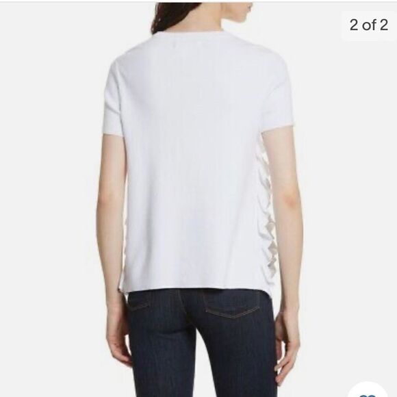 Alice + Olivia Ivan Split Side Ruffle Sweater - Picture 2 of 10